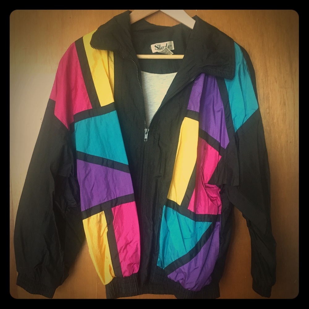 Vintage geometric windbreaker